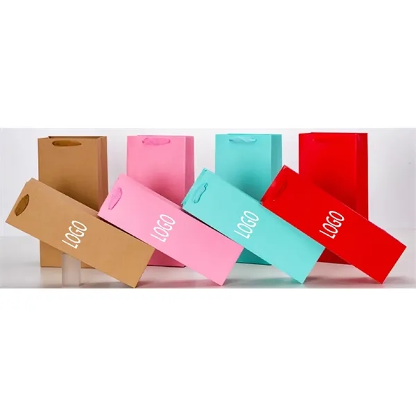 Elegant Single Kraft Red Wine Carrier Bag - Elegant Single Kraft Red Wine Carrier Bag - Image 3 of 7