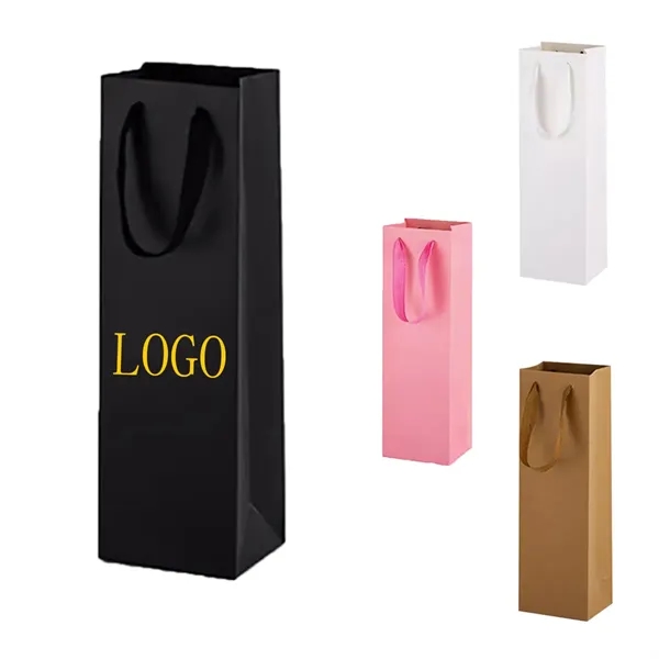 Elegant Single Kraft Red Wine Carrier Bag - Elegant Single Kraft Red Wine Carrier Bag - Image 2 of 7