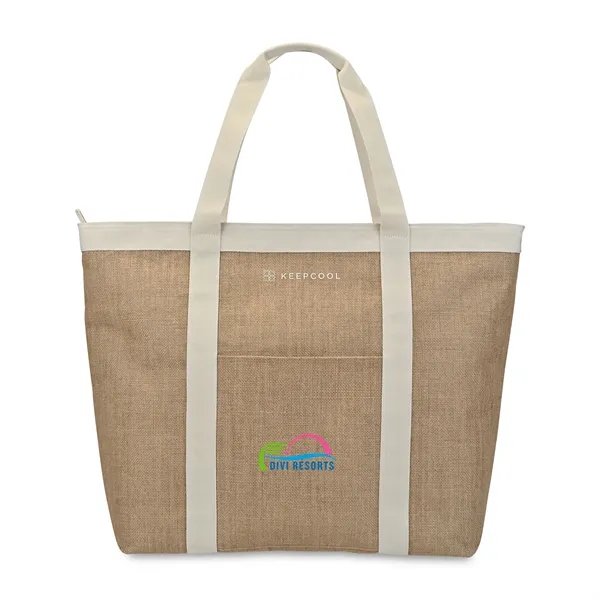Custom KEEPCOOL® Nairobi Jute Shopper Cooler
