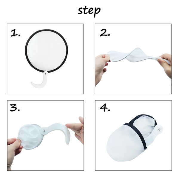 Foldable Hand Held Fan with Handle - Foldable Hand Held Fan with Handle - Image 2 of 3