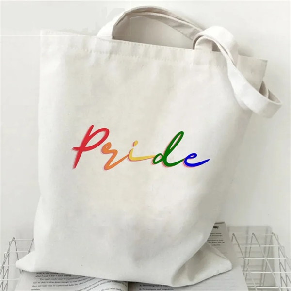 LGBT Pride Rainbow Love Wins Canvas Shopping Tote Bag - LGBT Pride Rainbow Love Wins Canvas Shopping Tote Bag - Image 7 of 8