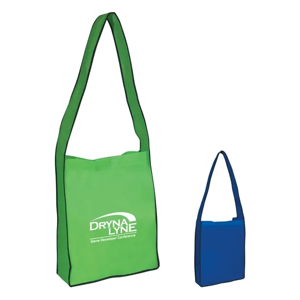 Non-Woven Messenger Tote Bag With Hook And Loop Closure - Non-Woven Messenger Tote Bag With Hook And Loop Closure - Image 0 of 6