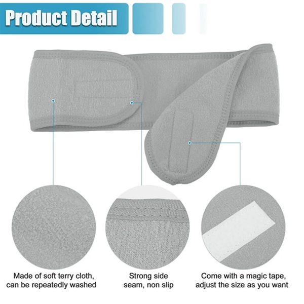 Adjustable Spa Headband Magic Tape Washing Face - Adjustable Spa Headband Magic Tape Washing Face - Image 2 of 3