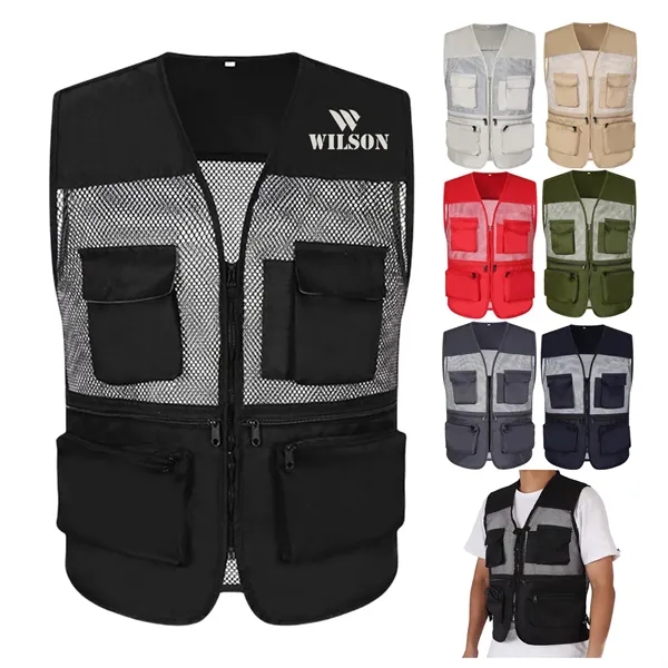 Multi Pocket Mesh Vest Work Clothes - Multi Pocket Mesh Vest Work Clothes - Image 0 of 4