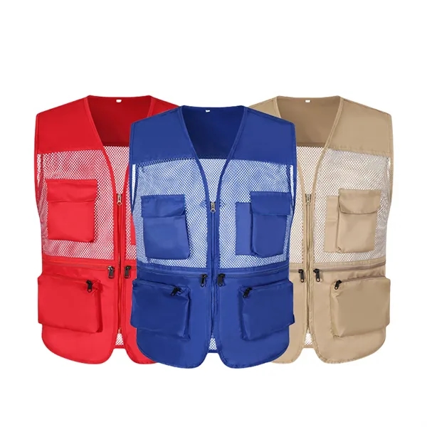 Multi Pocket Mesh Vest Work Clothes - Multi Pocket Mesh Vest Work Clothes - Image 1 of 4