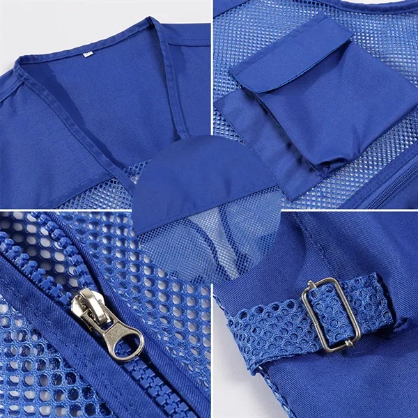 Multi Pocket Mesh Vest Work Clothes - Multi Pocket Mesh Vest Work Clothes - Image 4 of 4