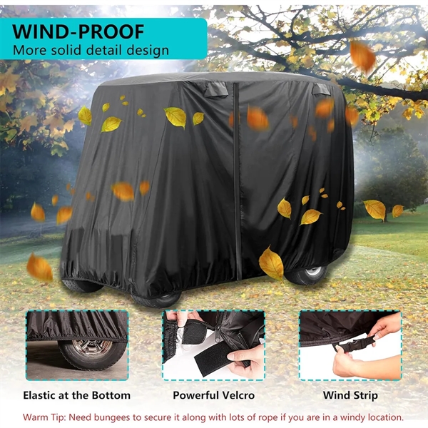 Waterproof All-Weather Polyester 4 Passenger Golf Cart Cover - Waterproof All-Weather Polyester 4 Passenger Golf Cart Cover - Image 1 of 5