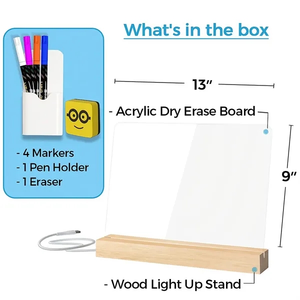 Acrylic Dry Erase Board with Light Up Stand - Acrylic Dry Erase Board with Light Up Stand - Image 2 of 5