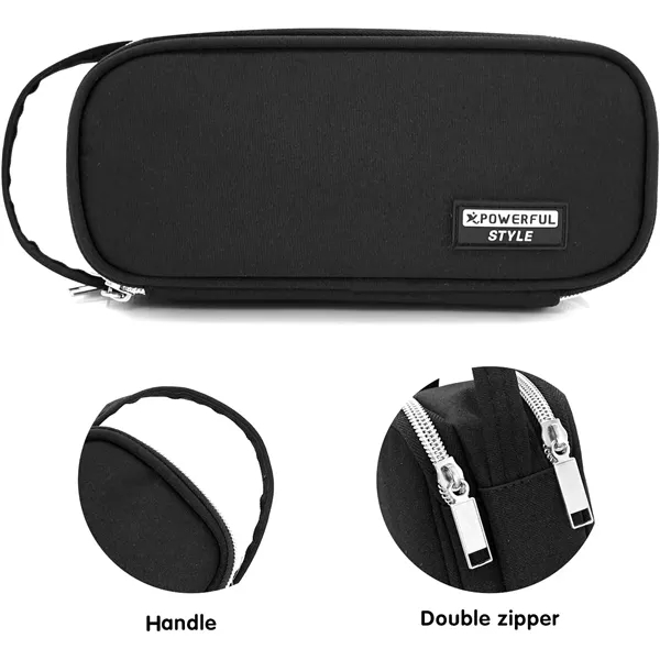 3 Compartments Zipper Pencil Bag - 3 Compartments Zipper Pencil Bag - Image 4 of 4