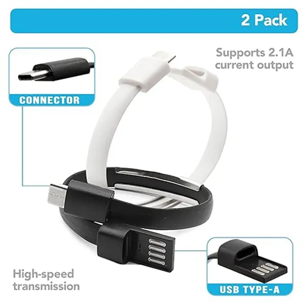 3 In 1 USB Charging Cable Data transfer Wristband Bracelet - 3 In 1 USB Charging Cable Data transfer Wristband Bracelet - Image 3 of 4