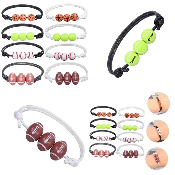 Basketball Baseball Tennis Rugby Bracelet - Basketball Baseball Tennis Rugby Bracelet - Image 0 of 1