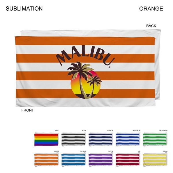 Cabana Stripe Sublimated, Beach Towel, 30x60