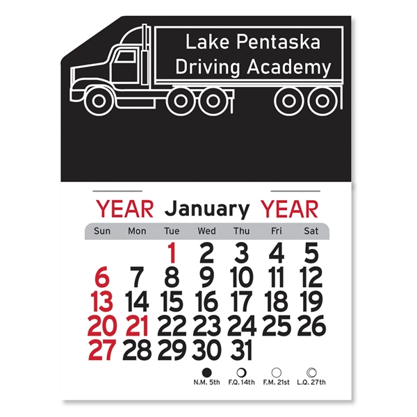 Adhesive Peel-N-Stick® Calendar - Semi-Truck - Adhesive Peel-N-Stick® Calendar - Semi-Truck - Image 1 of 5
