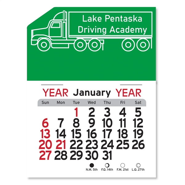 Adhesive Peel-N-Stick® Calendar - Semi-Truck - Adhesive Peel-N-Stick® Calendar - Semi-Truck - Image 2 of 5