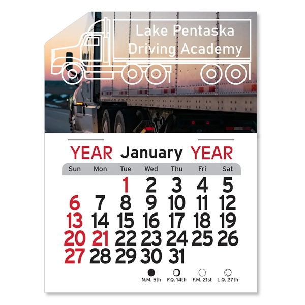 Adhesive Peel-N-Stick® Calendar - Semi-Truck - Adhesive Peel-N-Stick® Calendar - Semi-Truck - Image 0 of 5
