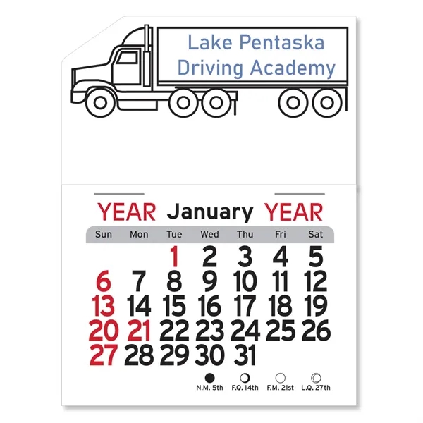 Adhesive Peel-N-Stick® Calendar - Semi-Truck - Adhesive Peel-N-Stick® Calendar - Semi-Truck - Image 5 of 5