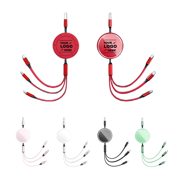 Retractable 3 in 1 Multiple Charging Cord Adapter - Retractable 3 in 1 Multiple Charging Cord Adapter - Image 0 of 1