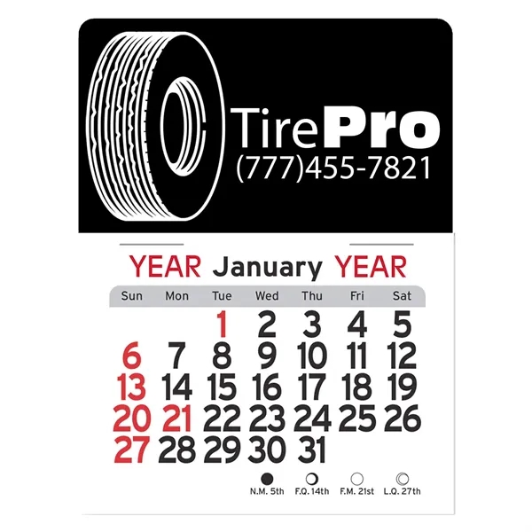 Adhesive Peel-N-Stick® Calendar - Tire - Adhesive Peel-N-Stick® Calendar - Tire - Image 1 of 5