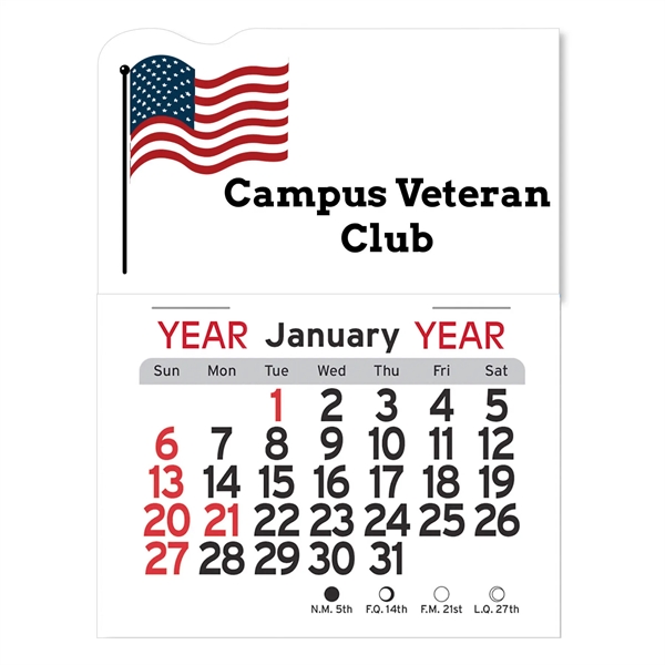 Adhesive Peel-N-Stick® Calendar - American Flag - Adhesive Peel-N-Stick® Calendar - American Flag - Image 5 of 5