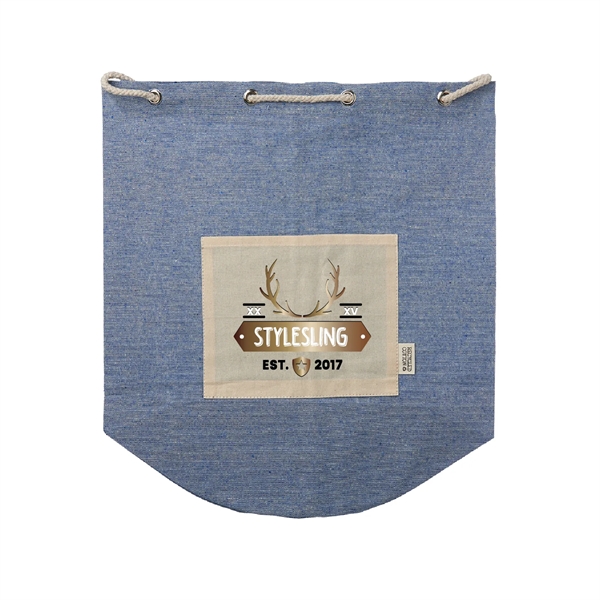 Eco-Friendly Recycled Cotton Drawstring Backpack Full Color - Eco-Friendly Recycled Cotton Drawstring Backpack Full Color - Image 2 of 7