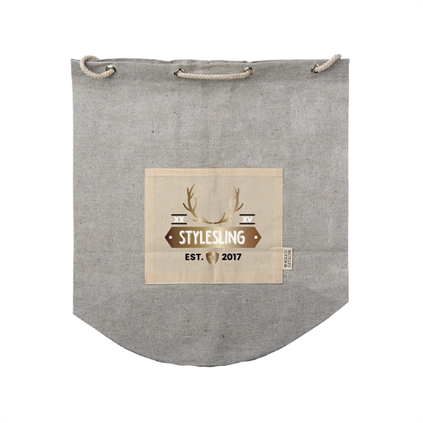 Eco-Friendly Recycled Cotton Drawstring Backpack Full Color - Eco-Friendly Recycled Cotton Drawstring Backpack Full Color - Image 4 of 7