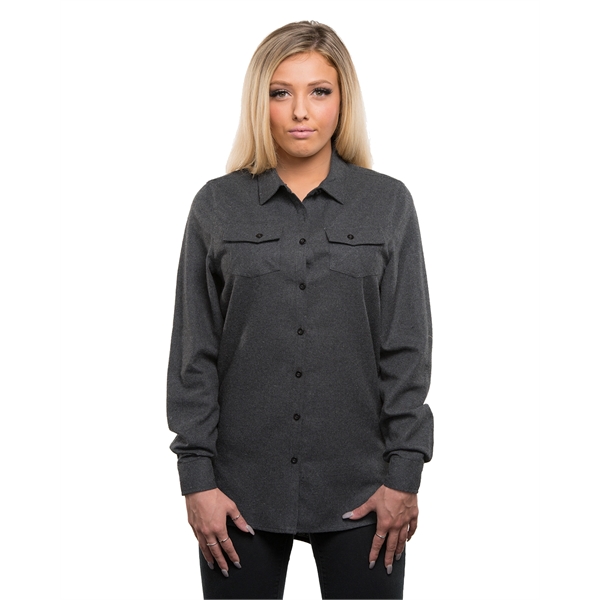Burnside Ladies' Solid Flannel Shirt - Burnside Ladies' Solid Flannel Shirt - Image 3 of 23