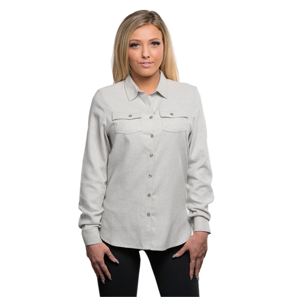 Burnside Ladies' Solid Flannel Shirt - Burnside Ladies' Solid Flannel Shirt - Image 9 of 23