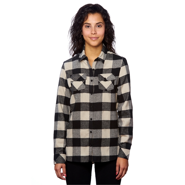 Burnside Ladies' Plaid Boyfriend Flannel Shirt - Burnside Ladies' Plaid Boyfriend Flannel Shirt - Image 7 of 51