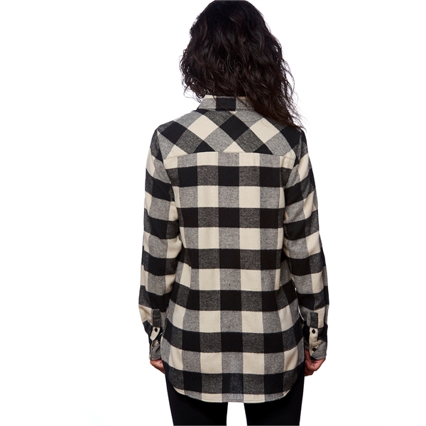 Burnside Ladies' Plaid Boyfriend Flannel Shirt - Burnside Ladies' Plaid Boyfriend Flannel Shirt - Image 8 of 51