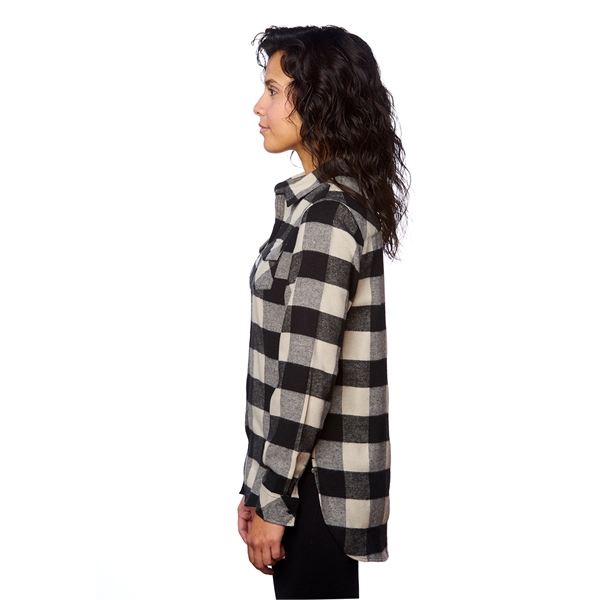 Burnside Ladies' Plaid Boyfriend Flannel Shirt - Burnside Ladies' Plaid Boyfriend Flannel Shirt - Image 9 of 51