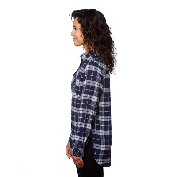 Burnside Ladies' Plaid Boyfriend Flannel Shirt - Burnside Ladies' Plaid Boyfriend Flannel Shirt - Image 14 of 51