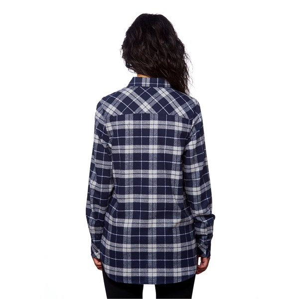 Burnside Ladies' Plaid Boyfriend Flannel Shirt - Burnside Ladies' Plaid Boyfriend Flannel Shirt - Image 15 of 51