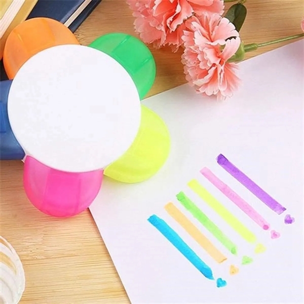 5 Colors Petal Fluorescent Highlighter Pens - 5 Colors Petal Fluorescent Highlighter Pens - Image 3 of 7