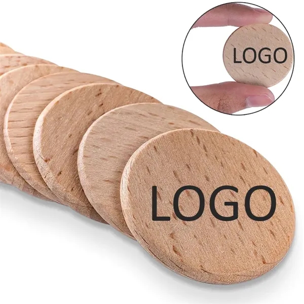 1 1/2" Custom Vintage Natural Wood  Round Coin Token - 1 1/2" Custom Vintage Natural Wood  Round Coin Token - Image 0 of 2