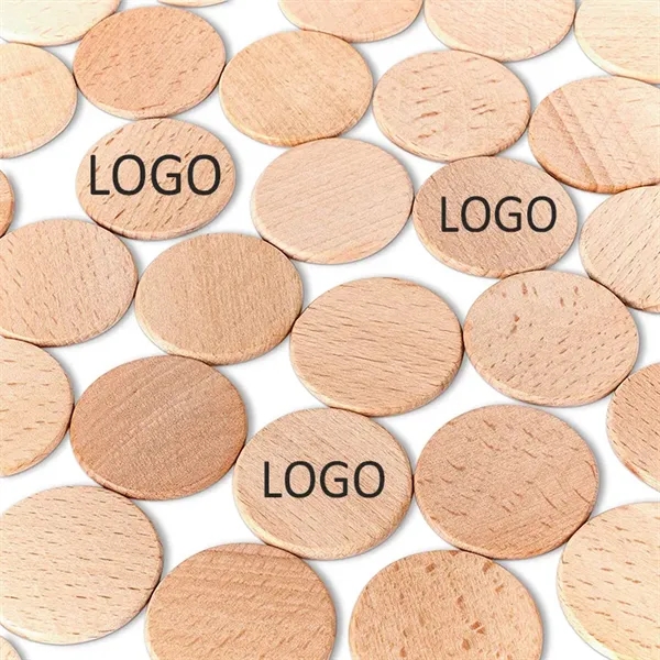 1 1/2" Custom Vintage Natural Wood  Round Coin Token - 1 1/2" Custom Vintage Natural Wood  Round Coin Token - Image 2 of 2