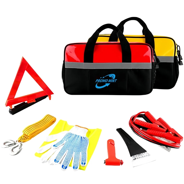 8-in-1 Car Roadside Emergency  First Aid Kit Tool Set - 8-in-1 Car Roadside Emergency  First Aid Kit Tool Set - Image 0 of 4