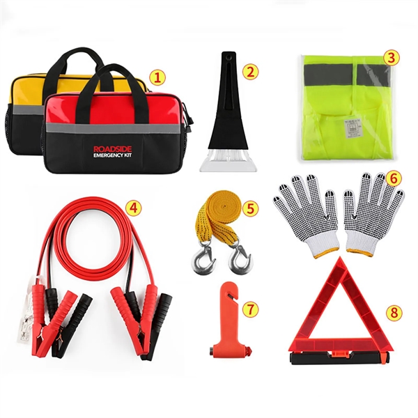 8-in-1 Car Roadside Emergency  First Aid Kit Tool Set - 8-in-1 Car Roadside Emergency  First Aid Kit Tool Set - Image 2 of 4