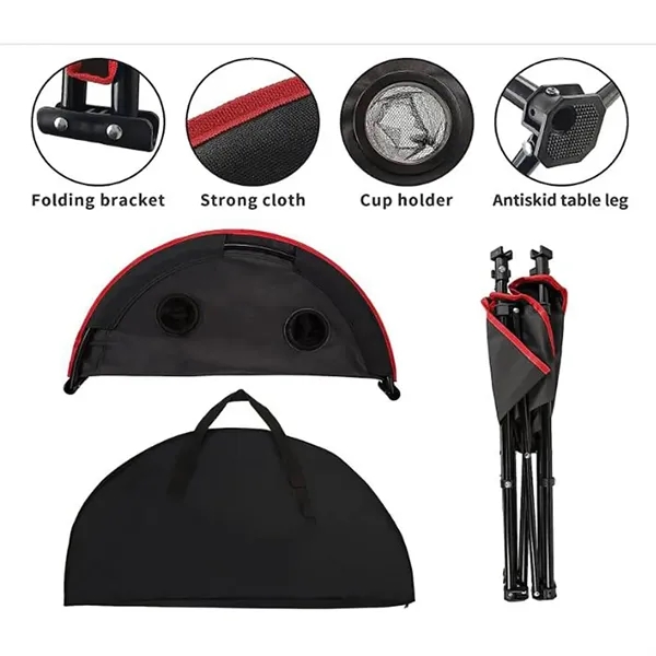 Outdoor Foldable Camping Table with 4 Cup Holders & Carry Ba - Outdoor Foldable Camping Table with 4 Cup Holders & Carry Ba - Image 3 of 4