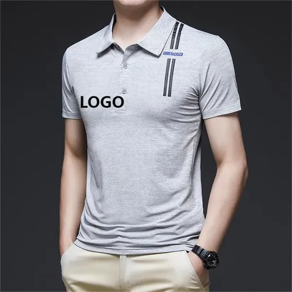 Summer sports ice silk polo shirt men short sleeve - Summer sports ice silk polo shirt men short sleeve - Image 0 of 4