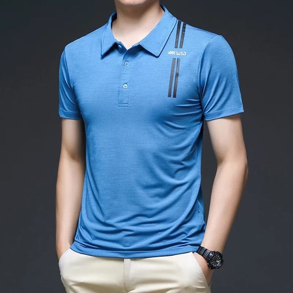 Summer sports ice silk polo shirt men short sleeve - Summer sports ice silk polo shirt men short sleeve - Image 1 of 4