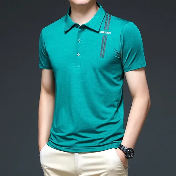 Summer sports ice silk polo shirt men short sleeve - Summer sports ice silk polo shirt men short sleeve - Image 2 of 4