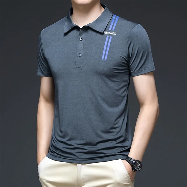 Summer sports ice silk polo shirt men short sleeve - Summer sports ice silk polo shirt men short sleeve - Image 4 of 4