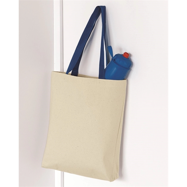 Q-Tees 11L Canvas Tote with Contrast-Color Handles - Q-Tees 11L Canvas Tote with Contrast-Color Handles - Image 1 of 36