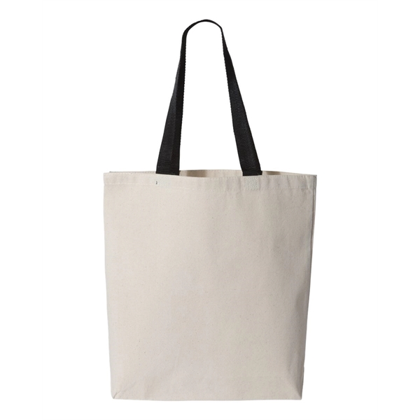 Q-Tees 11L Canvas Tote with Contrast-Color Handles - Q-Tees 11L Canvas Tote with Contrast-Color Handles - Image 6 of 36