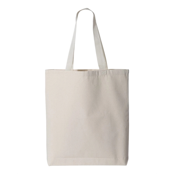 Q-Tees 11L Canvas Tote with Contrast-Color Handles - Q-Tees 11L Canvas Tote with Contrast-Color Handles - Image 10 of 36
