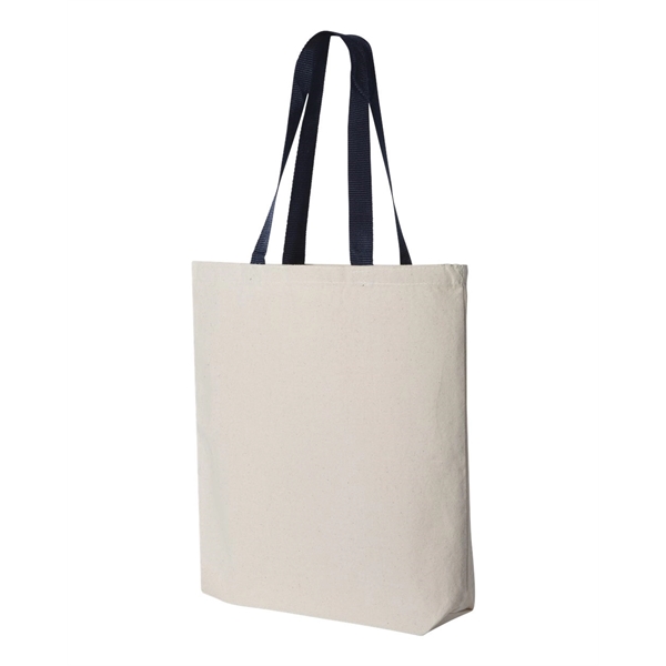 Q-Tees 11L Canvas Tote with Contrast-Color Handles - Q-Tees 11L Canvas Tote with Contrast-Color Handles - Image 13 of 36