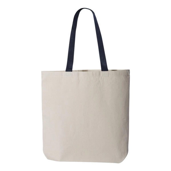 Q-Tees 11L Canvas Tote with Contrast-Color Handles - Q-Tees 11L Canvas Tote with Contrast-Color Handles - Image 15 of 36