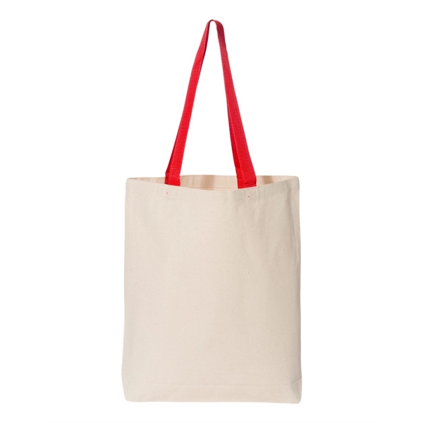 Q-Tees 11L Canvas Tote with Contrast-Color Handles - Q-Tees 11L Canvas Tote with Contrast-Color Handles - Image 16 of 36
