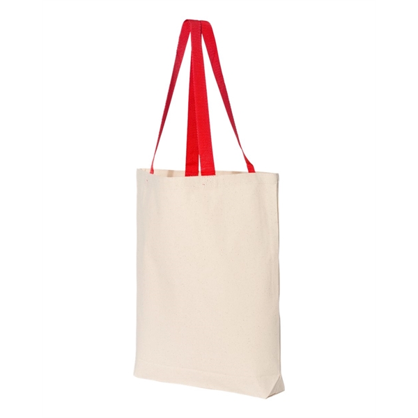 Q-Tees 11L Canvas Tote with Contrast-Color Handles - Q-Tees 11L Canvas Tote with Contrast-Color Handles - Image 18 of 36