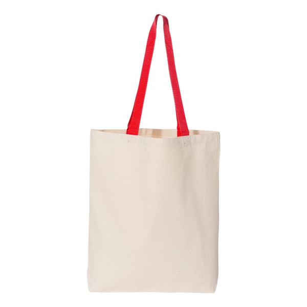 Q-Tees 11L Canvas Tote with Contrast-Color Handles - Q-Tees 11L Canvas Tote with Contrast-Color Handles - Image 19 of 36